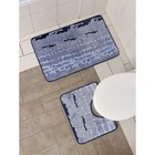 Коврики для ванной и туалета Доляна «Блик», 2 шт: 40×50 см, 50×80 см, цвет синий - Фото 7