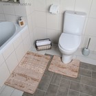 Набор ковриков для ванной и туалета Доляна «Блик», 2 шт, 40×50, 50×80 см, цвет бежевый - фото 9561386