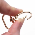 Карабин металлический, 43×25 мм / 20×2.2 мм, 5 шт., цвет золотой - Фото 3