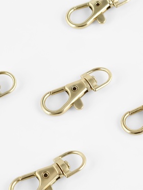 Карабин металлический, 38?13.6 мм / 9?2.2 мм, 5 шт., цвет золотой (комплект 3 шт)