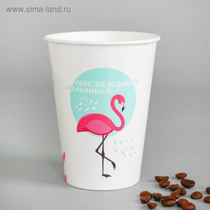 Стакан бумажный «Фламинго», 400 мл - Фото 1
