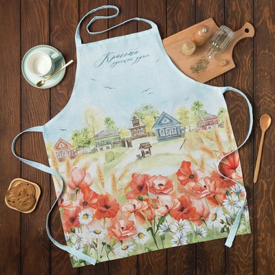 Фартук «Этель. Маки», 70×60 см, 100% хлопок, рогожка 160 г/м²