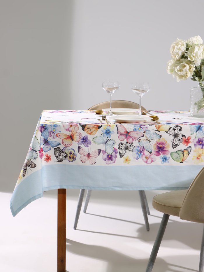 Скатерть «Этель. Бабочки», 220×147 см, 100 % хлопок, репс 210 г/м²