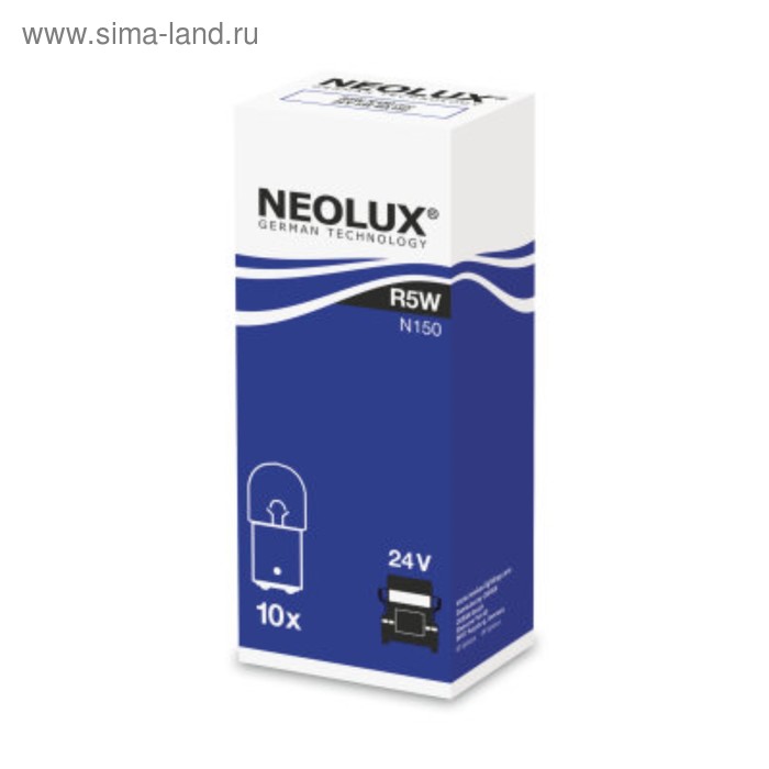 Лампа автомобильная NEOLUX, R5W, 24 В, 5 Вт, N150 - Фото 1