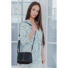 Сумка женская, отдел на молнии, длинный ремень, цвет чёрный - Фото 6