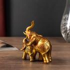 Сувенир полистоун "Слон со слонёнком мозаика на попоне"МИКС 12х12х4 см - Фото 3