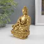 Нэцке полистоун бронза "Будда на лотосе" 12х8х6,5 см 496068 - Фото 2