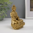 Нэцке полистоун бронза "Будда на лотосе" 12х8х6,5 см 496068 - фото 7239851
