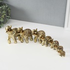 Набор фигурок полистоун «Слоны, попона в листьях», 7 шт. - Фото 6