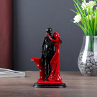 Сувенир полистоун "Пара влюблённых у колонны со стразами" красно-чёрный 17х9х5,5 см - фото 321007963