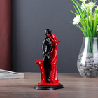Сувенир полистоун "Пара влюблённых у колонны со стразами" красно-чёрный 17х9х5,5 см - фото 23663266