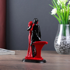 Сувенир полистоун "Пара влюблённых у колонны со стразами" красно-чёрный 17х9х5,5 см - фото 23663267