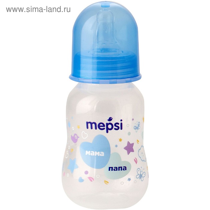 Бутылочка для кормления Mepsi, с силиконовой соской, от 0 месяцев, цвет МИКС - Фото 1