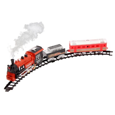 УЦЕНКА Железная дорога «Классический поезд», свет и звук, с дымом, работает от батареек