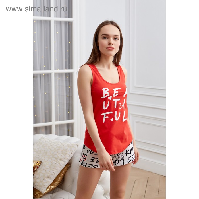 Майка женская KAFTAN "Life style" красный, р-р 48-50 - Фото 1