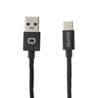 Кабель Qumo, USB - Type C, 3 A, 1 м, круглый, черный, до 18Вт. - Фото 1