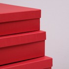 Набор коробок 5 в 1 "Красная ребристая", 34 х 34 х 9 - 26 х 26 х 5 см - Фото 2