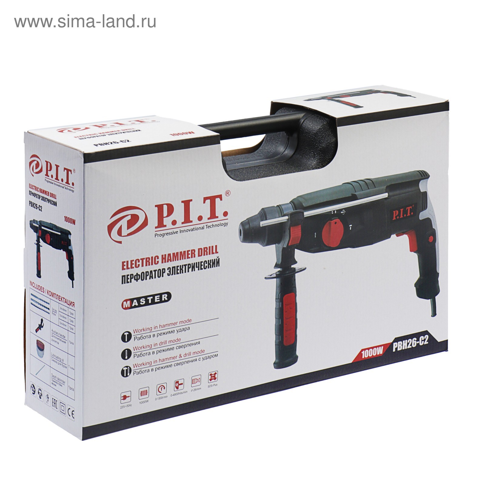 Перфоратор 3.2 дж сетевой sds plus. Перфоратор Pit pbh26-c2. Перфоратор p.i.t. pbh28-c5 SDS+ В кейсе, 1050 Вт, 3.2 Дж, 1100 об/мин, 4800 уд/мин, 3 режима. Перфоратор пит РВН 26.