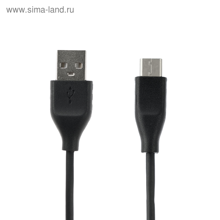 Кабель Qumo, USB - Type-C, 2 A, 1 м, до 10 Вт, круглый, черный - Фото 1