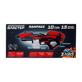 

Уценка Автоматический бластер RAMPAGE, стреляет мягкими пулями, работает от батареек