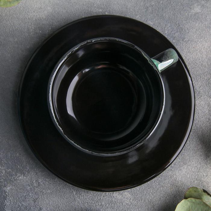 Чайная пара Verde notte, чашка 200 мл, блюдце d=15,5 см - фото 1905608857