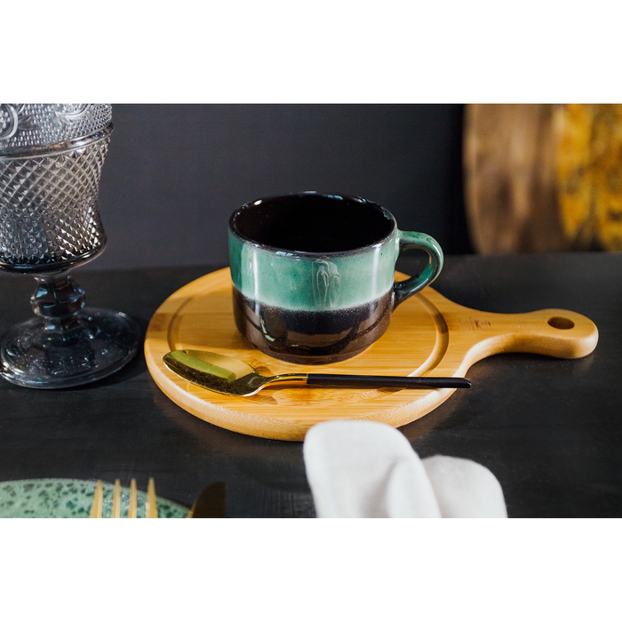 Чайная пара Verde notte, чашка 200 мл, блюдце d=15,5 см - фото 1905608862
