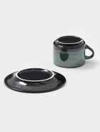 Чайная пара Хорекс Verde notte, чашка 200 мл, блюдце d=15.5 см, фарфор, чёрная, зелёная - Фото 5