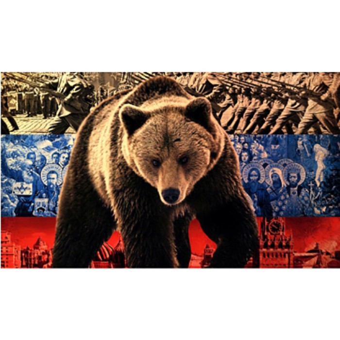 Флаг прямоугольный на липучке &quot;Медведь&quot; флаг, 145х250 мм, S09202007