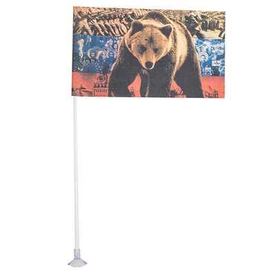 Флаг прямоугольный на присоске " Медведь" флаг, 145х250 мм, S09202009