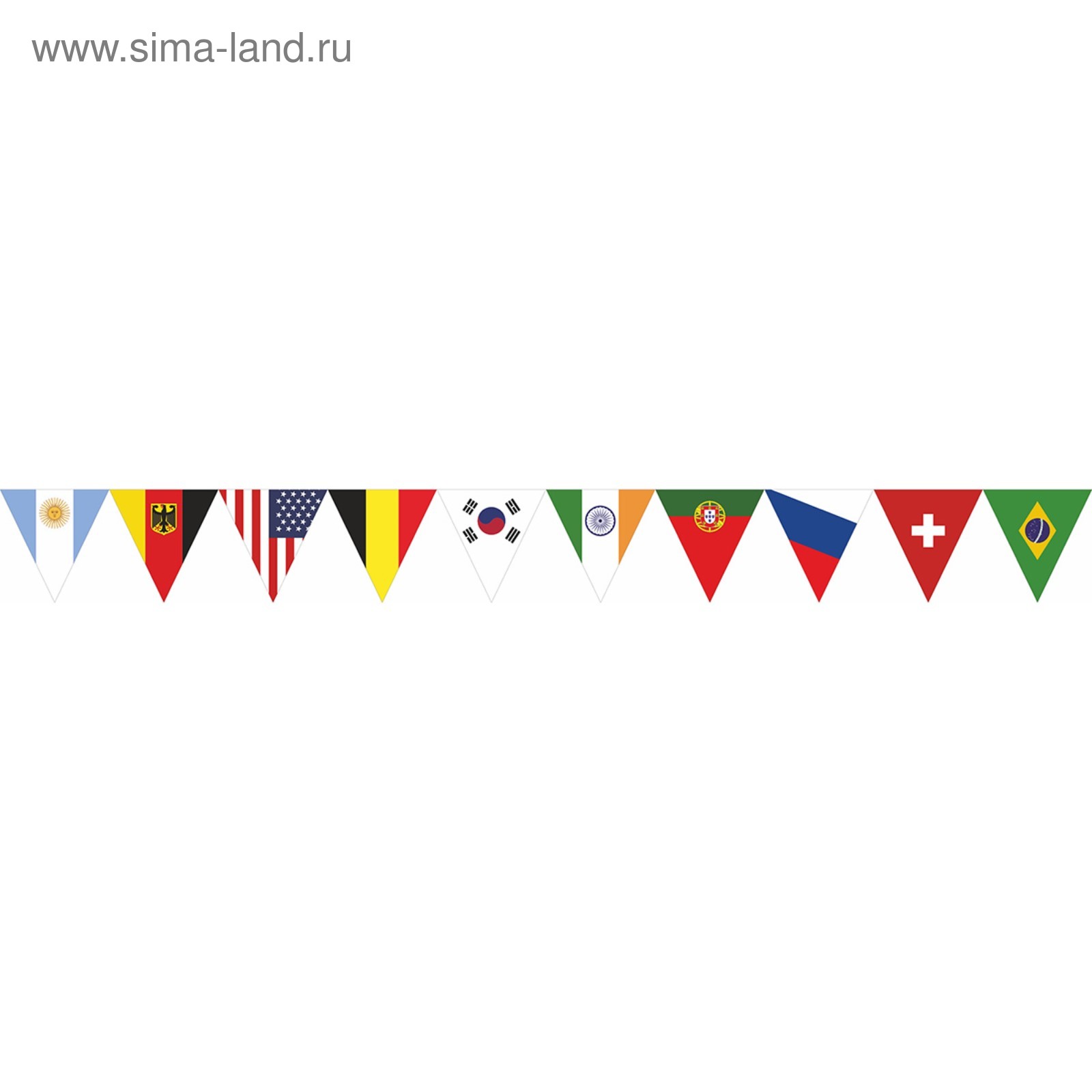Гирлянда из флагов России, длина 5 м, 10 треугольных флажков 20×30 см, BRAUBERG, 550186
