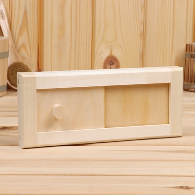 Крышка вентиляции «Пламя», 28×12 см, липа, с задвижкой, «Добропаровъ»