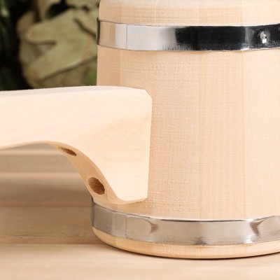 Ковш - черпак для бани и сауны «Емеля», 500 мл, липа, нержавеющая вставка, 54 см, «Добропаровъ»