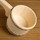 Ковш для бани из липы 0.9л, 51 см, с горизонтальной ручкой - Фото 2
