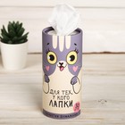 Салфетки бумажные в тубусе «Для тех, у кого лапки», 50 шт., двухслойные - Фото 3