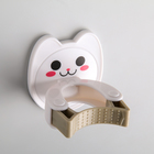 Держатель для уборочного инвентаря «Киска», 7,5×8,2×6 см, цвет бежевый - Фото 1