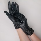 Перчатки виниловые, размер L, 100 шт/уп, цвет чёрный - Фото 3