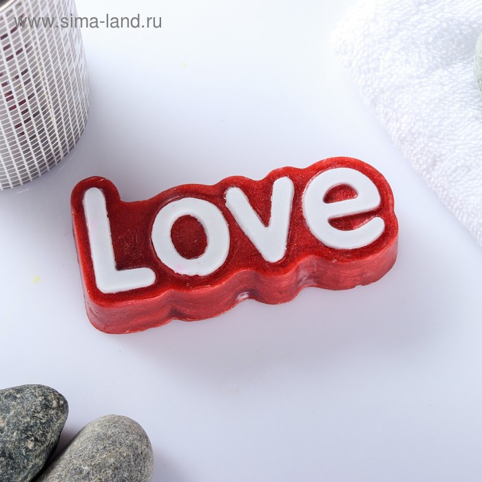 Мыло фигурное "Love" на красном 80гр - Фото 1