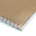 Блокнот A5, 80 листов на гребне "Золото Metallic", бумвинил, многоцветный срез - фото 21007602