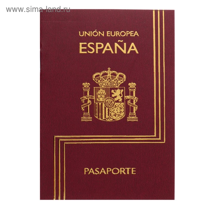 Записная книжка А6, 16 листов «Паспорт. Испания», обложка мелованный картон, матовая ламинация, 3D-фольга, блок 80 г/м² - Фото 1