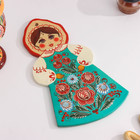 Доска разделочная «Девочка», городецкая роспись, 18х31 см - фото 25403672