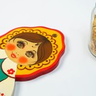 Доска разделочная «Девочка», городецкая роспись, 18х31 см - фото 25403675