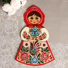 Доска разделочная «Девочка», городецкая роспись, 18х31 см - фото 25403676