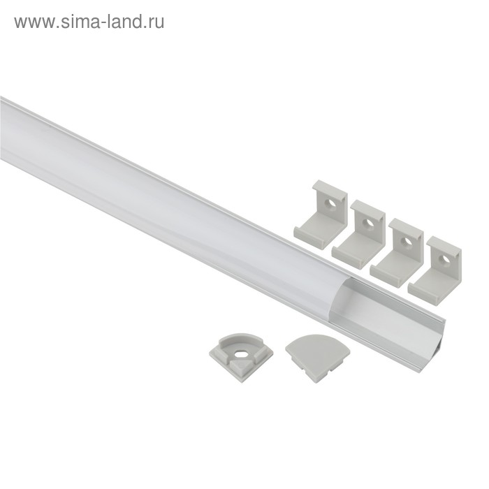 

Алюминиевый профиль угловой ЭРА, 2 м, 16x16 мм, матовый круглый расс., крепление