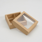 Коробка для конфет с окном, крафт 12,5 х 12,5 х 3,5 см - Фото 2