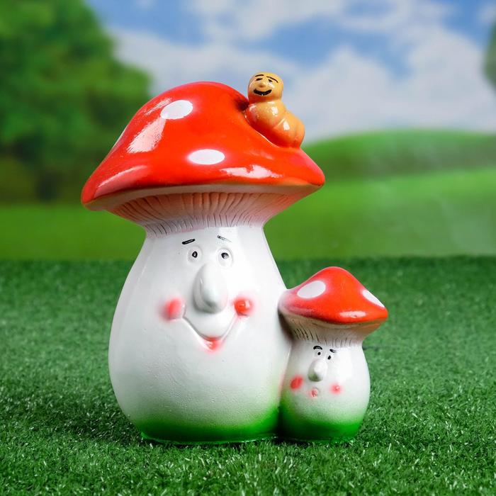 Садовая фигура из гипса «Два мухомора», 19×16×13 см - Фото 1