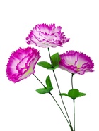 Цветы искусственные "Гвоздика трио" 11*58 см, бело-сиреневый - фото 809188948