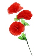 Цветы искусственные «Гвоздика трио», 11×58 см, красные  (артикул 4560208)  большой выбор товаров оптом и в розницу по низким ценам с доставкой