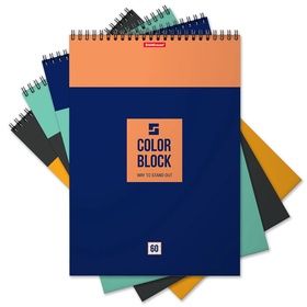 Блокнот А4, 60 листов, в клетку, на гребне, ErichKrause Color Block 4732243