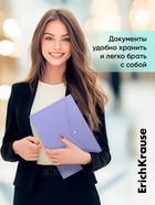 Папка-конверт на кнопке А4, 180 мкм, ErichKrause Diagonal Pastel, с тиснением, непрозрачная, микс - Фото 8