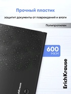 Папка-картотека, 260×138 мм (Travel), 12 отделений, 600 мкм, ErichKrause Matt Classic, на кнопке, тиснение «песок», черная - Фото 5